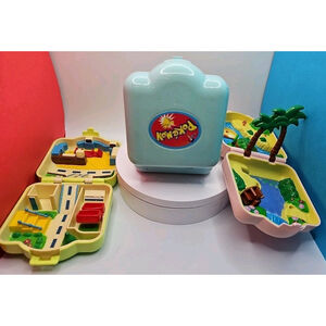 3 Vintage 1997 Tomy Nintendo Pokemon Polly Pocket Seafoam, City, Viridian Forest